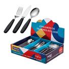Jogo de Talheres Caprese 120 Peças Aço Inox com Cabo Preto