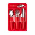 Jogo de talheres clink 24 peças inox - vermelho