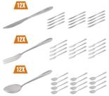 Jogo De Talheres Com 36 Peças Garfo Colher Faca Inox Polido