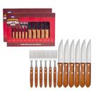 Jogo De Talheres Faqueiro Churrasco Jumbo 24 Peças Mor