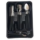 Jogo de Talheres + Gaveteiro 25 Pçs Inox/Polipropileno -Preto