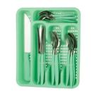 Jogo de Talheres Inox 25 Peças Verde com Gaveteiro - Wincy