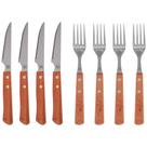Jogo de talheres inox cabo de madeira churrasco 8 pcs bel (p55) 257200 Jogo de talheres inox cabo de madeira churrasco 8 pcs bel (p55) 257200