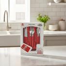 Jogo De Talheres Inox Faqueiro Com Porta Talher 25 Peças Cozinha