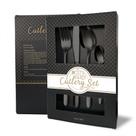 Jogo De Talheres Inox Luxo, 8 Peças - Dourado, Preto E Rose. Jogo De Talheres Inox Luxo, 8 Peças - Dourado, Preto E Rose.
