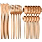 Jogo de talheres jogo de jantar itens mesa posta com 24 peças em aço inoxidável talheres faqueiro - Kit 24 peças slim