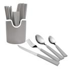 Jogo de talheres Monte Inox Cabo plastico cinza 25 pecas -Dynasty