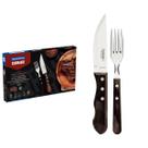Jogo de Talheres para Churrasco Jumbo Tramontina Castanho Polywood 12 Peças Jogo de Talheres para Churrasco Jumbo Tramontina Castanho Polywood 12 Peças