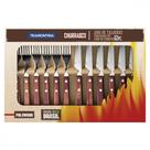 Jogo de Talheres para Churrasco Tramontina em Aço Inox com Cabo Vermelho Polywood 12 Peças