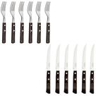 Jogo de Talheres Polywood Castanho Garfo e Faca 12 Peças Aço Inox Tramontina
