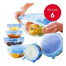 Jogo de Tampas de Silicone para Frutas como Melão e Melancia Vedação Direta no Corte Sustentabilidade