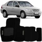 Jogo de Tapete Automotivo Carpete Chevrolet Prisma 2006 à 2012 Soft Logo Bordado Preto 5 Peças