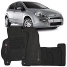 Jogo de Tapete Automotivo Carpete Fiat Punto 2013 à 2018 Soft Logo Bordado Grafite 5 Peças