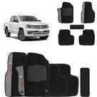 Jogo de Tapete Carpete Amarok 2010 a 2021 CD Preto Bordado 5 Peças
