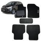 Jogo de Tapete Citroen C3 2013 Até 2020 Bordado Com Logo 5 Peças Preto