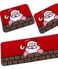 Jogo de Tapete De Frufru Cozinha 3 Peças Papai Noel fundo Antiderrampe