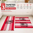 Jogo De Tapete Passadeira De Tear 3 Peças Tradicional Alta Qualidade Casa Cozinha Sala Quarto
