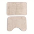 Jogo de Tapetes 2 Pçs Comfort Bege Claro 58X38 / 50X40cm - Uzoo