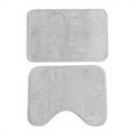 Jogo de Tapetes 2 Pçs Comfort Cinza 58X38 / 50X40cm - Uzoo
