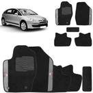 Jogo de Tapetes Carpete Citroen C4 2004 a 2018 Preto Bordado 5 Peças