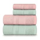 Jogo De Toalha Banhão Master 100% Algodão 4 Peças Gramatura 550 Verde Ice/rosa Cravo
