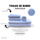 Jogo De Toalha De Banho e Rosto 5 Peças Gigante Briza Losango - Branca