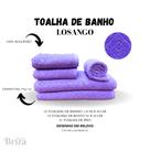 Jogo De Toalha De Banho e Rosto 5 Peças Gigante Briza Losango - Lilás