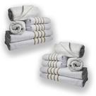 Jogo de Toalhas 12pcs - 4 Banhos 4 Rosto 4 Tapetes Branco