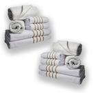 Jogo De Toalhas 12pcs - 4 Banhos 4 Rosto 4 Tapetes Branco