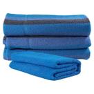 Jogo de Toalhas 4 Peças Kit 3 Banho + 1 Rosto Algodão Alta Absorção Macia Azul e Cinza
