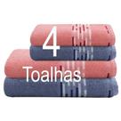 Jogo de Toalhas de Banho 100% Algodão 4 Peças