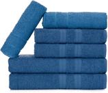 Jogo de Toalhas Gigante Itália Soft 2 Banhão + 2 Rosto + 2 Tapete Luxo 100% Algodão - Azul