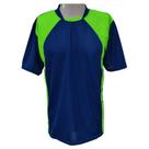 Jogo de Uniforme Completo 20+2 Azul Marinho/Verde Limão