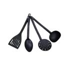 Jogo De Utensílios De Cozinha Em Nylon Kit 4 Peças Preto Jogo De Utensílios De Cozinha Em Nylon Kit 4 Peças Preto