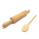 Jogo de Utensílios de Madeira Rolo de Massa e Colher de Pau