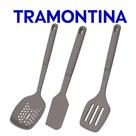 Jogo De Utensílios Tramontina Softta Em Silicone 3 Peças Escumadeira Espátula Espátula Vazada