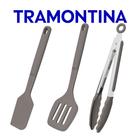 Jogo De Utensílios Tramontina Softta Em Silicone 3 Peças Espátula Espátula Vazada Pegador