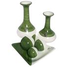 Jogo de Vasos Par Long Pipe e Centro de Mesa 3 esferas Decor - Verde