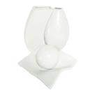 Jogo de Vasos Par Turim e Centro de Mesa em Cerâmica - White