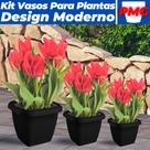 Jogo De Vasos Quadrados P/ Plantas P M G Decoração Casa Jardim Varanda