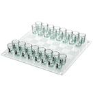 Jogo de Xadrez com Copos Shot Strategyify, tabuleiro de 35 cm, 32 peças de vidro