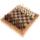 Jogo De Xadrez Dama E Gamão De Madeira 40 x 40 Cm