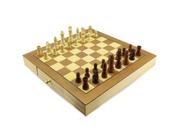 Jogo de Xadrez e Damas 2 em 1 Profissional Hoyle Games Tabuleiro Grande 29x29CM Peças Em Madeira Com 2 Gavetas