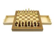 Jogo de Xadrez e Damas 2 em 1 Profissional Hoyle Games Tabuleiro Grande 39x39CM Peças Em Madeira Com 2 Gavetas