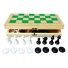 Jogo de Xadrez e Damas Brinquedos Educativos em MDF e Madeira com Peças em Plástico Sonho de Criança