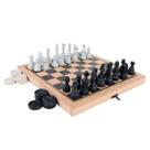 Jogo De Xadrez E Damas Carlu 56 Peças Jogo De Xadrez E Damas Carlu 56 Peças
