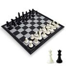 Jogo de Xadrez para Viagem Joneytech Tabuleiro Dobrável Magnético de 25 cm
