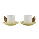 Jogo de Xícara 4 peças para Café Porcelana Alça de Asa 90ml - RIO DE OURO