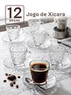 Jogo de Xícara Café Pires Chá Conjunto Caneca de Vidro 200ml