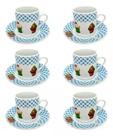 Jogo De Xícara Cafe Porcelana Cupcake C/ Pires 80 Ml Com 12 Peças